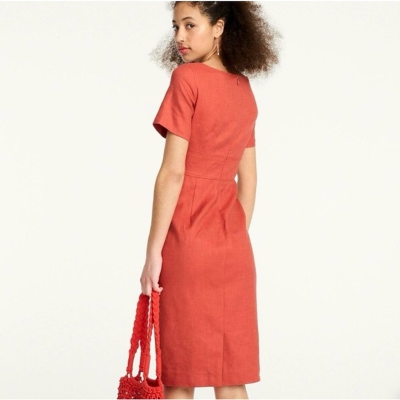 NWT!  J. Crew Square-Neck Sheath Dress in color Faded Spice - Picture 2 of 12